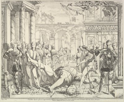 Das Martyrium des Heiligen Christophorus, aus Die Geschichte der Heiligen Jakobus und Christophorus, 1776 von David Giovanni