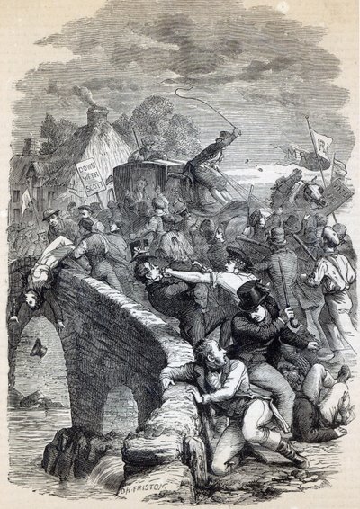Wahlunruhen in Hawick, 1837, Illustration aus 