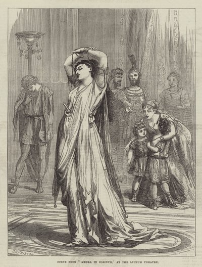 Szene aus Medea in Korinth, im Lyceum Theatre von David Henry Friston