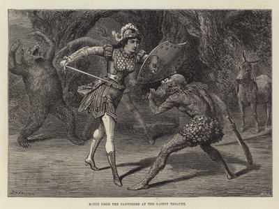 Szene aus der Pantomime im Gaiety Theatre von David Henry Friston