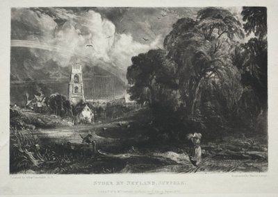 Verschiedene Landschaftsmotive, charakteristisch für englische Szenerie...Stoke by Neyland, Suffolk, 1830 von David Lucas