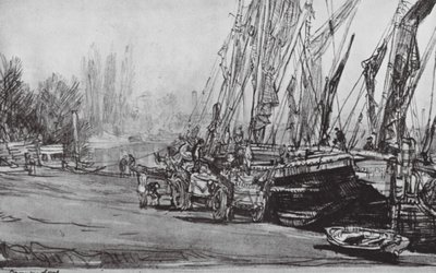 London: Chiswick, Niedrigwasser von David Muirhead (after) Bone