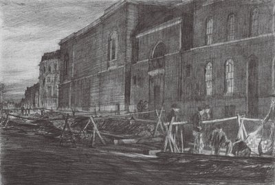 London: Morgendämmerung im Newgate-Gefängnis (Farblithografie) von David Muirhead (after) Bone