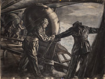 Studie für Winterminenlegung vor Island, um 1942 von David Muirhead Bone