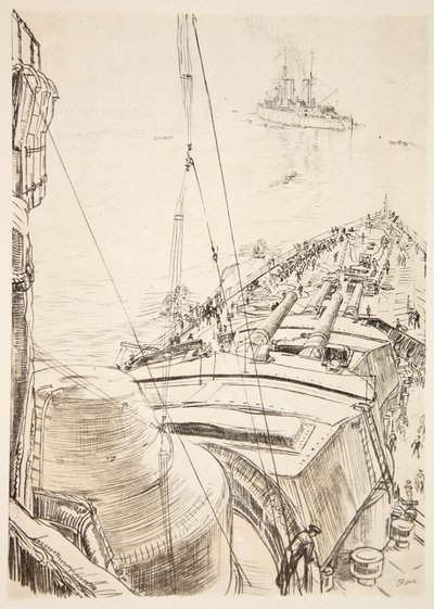 Das Vorschiff eines Schlachtschiffs: in der Forth, Illustration aus 