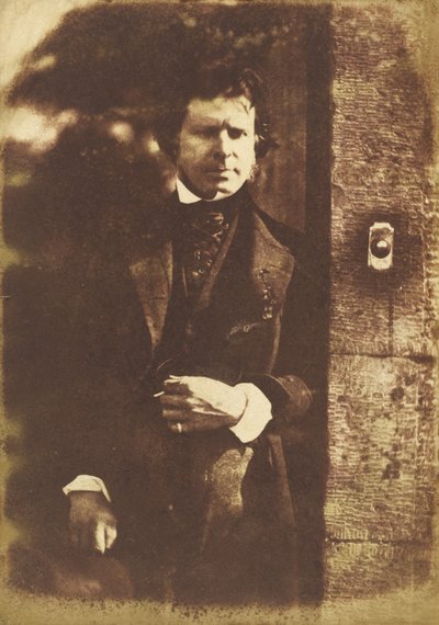 David Octavius Hill am Tor des Rock House, Edinburgh von David Octavius Hill and Robert Adamson