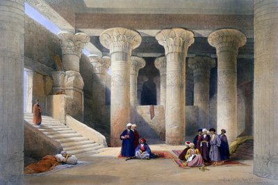 Inneres des Tempels von Esna, Oberägypten, 1838 von David Roberts, Louis Haghe