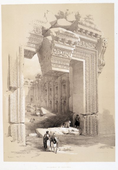 Baalbek-Tor im Libanon, Zeichnung vom 07.05.1839 in „Das Heilige Land“, London 1849 von David Roberts