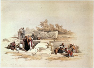 Brunnen in Kana, Jesreel-Tal (Gravur) von David Roberts