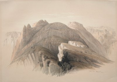 Gebel Hor. Berg Hor, von den Klippen um Petra, 1839 von David Roberts