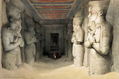 Innenraum des Tempels von Abu Simbel, Nubien, Ägypten, um 1845 von David Roberts