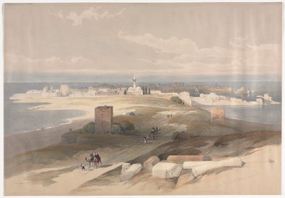 Sur oder Tsor, Antikes Tyros vom Isthmus, 1839 von David Roberts