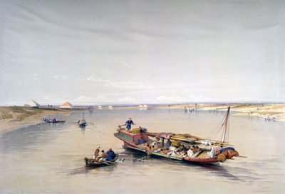 Der Nil in Richtung der Pyramiden von Dahschur und Saqqara von David Roberts