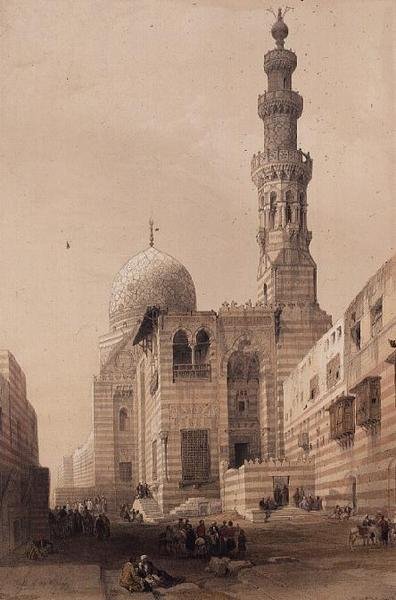 Grab von Sultan Qayt-bay im östlichen Friedhof oder Gräber der Kalifen, Kairo von David Roberts