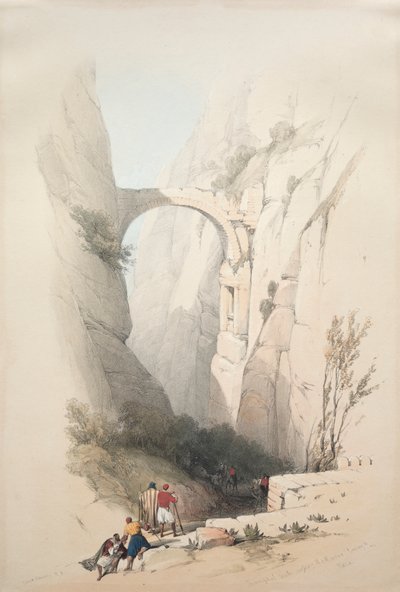 Triumphbogen über die Schlucht, die nach Petra führt von David Roberts