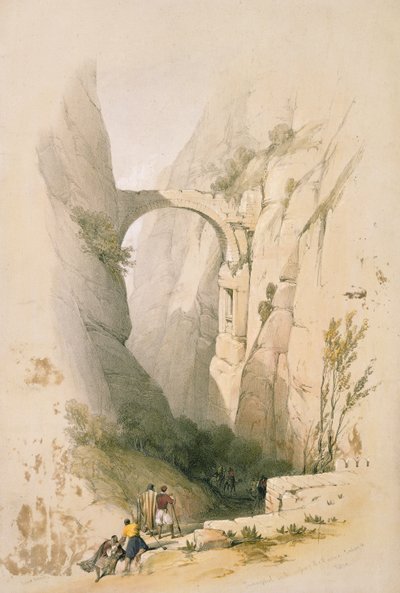 Triumphbogen, der die Schlucht nach Petra überquert, Platte 95 aus Band III von 