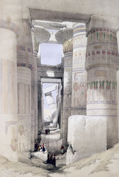 Blick durch die Säulenhalle, Karnak, aus Ägypten und Nubien, Bd. 1 von David Roberts