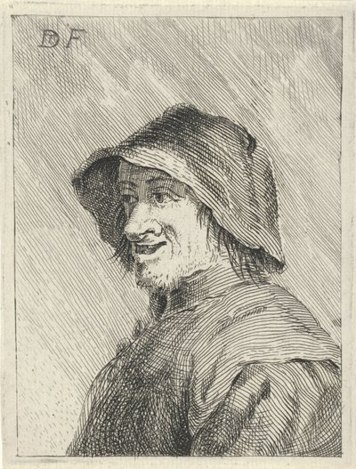 Bauer mit Hut nach links von David Teniers (II)