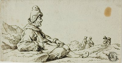 Mann ruht in Landschaft von David Teniers the Younger