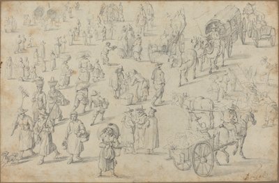 Studien von Marktfiguren von David Teniers the Younger
