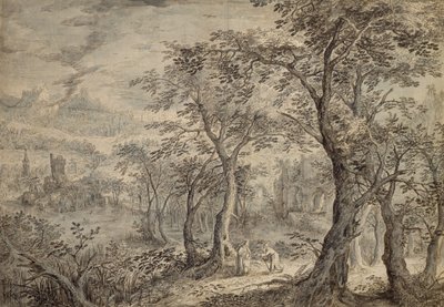 Bewaldete Landschaft mit der Versuchung Christi von David Vinckboons