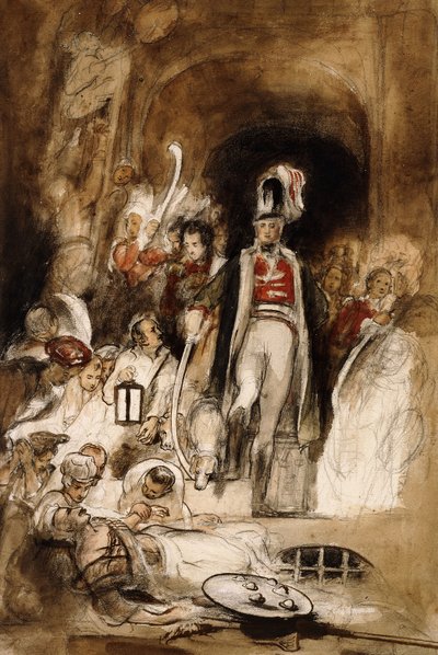 Studie für "Sir David Baird entdeckt den Körper von Tipu Sahib", 1838 von David Wilkie