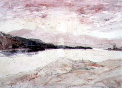 Loch Aline, Argyllshire: Ansicht von Norden mit der Insel Mull von David Young Cameron