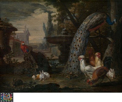 Tiere in einem Garten von David de Coninck