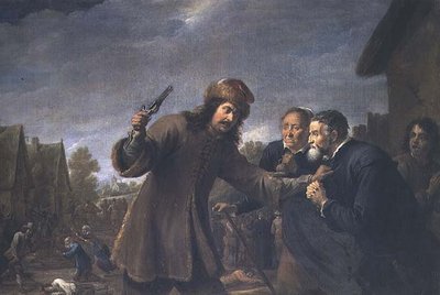 Angriff auf ein Dorf, 1648 von David Teniers the Younger