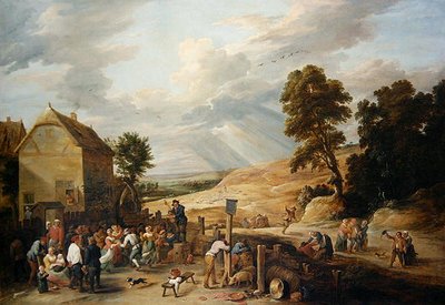 Ländertanz vor einem Gasthaus von David Teniers the Younger