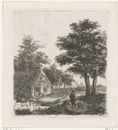 Jäger in einer Landschaft von David van der Kellen