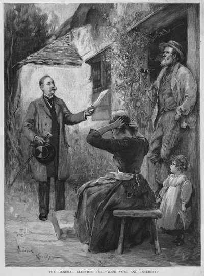 Wahlwerbung während der britischen Parlamentswahlkampagne 1892 von Davidson Knowles