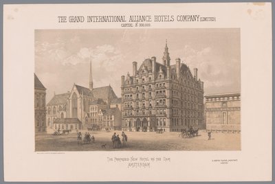 Entwurf für ein vorgeschlagenes Hotel am Dam in Amsterdam von Day and Co.