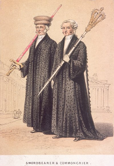 Ein Schwertträger und ein Gemeindeschreier, 1855 von Day and Son