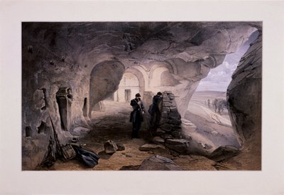 Ausgegrabene Kirche in den Höhlen von Inkermann, Blick nach Westen, Krim, Ukraine, 1855 von Day and Son