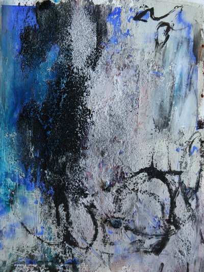 Abstrakte Blaue Grunge-Schichten von Deb Chaney