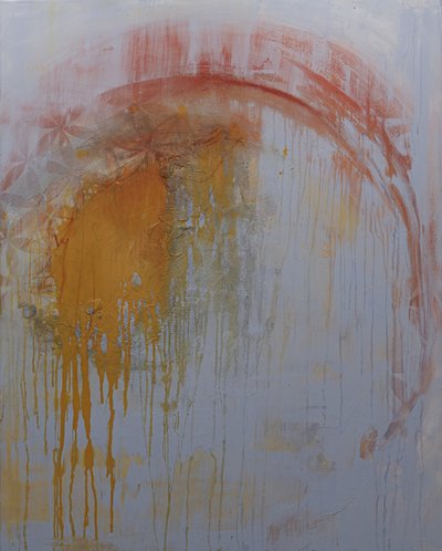 Goldener fließender Abstrakt von Deb Chaney