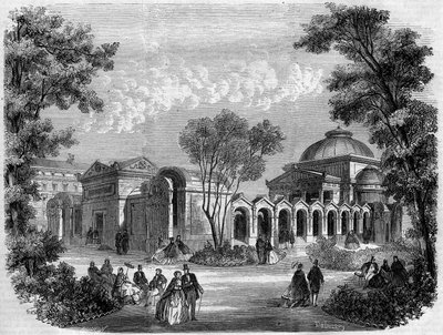 Sühnekapelle auf dem Platz Louis XVI in Paris, Gravur nach einer Zeichnung von Delannoy, in „L