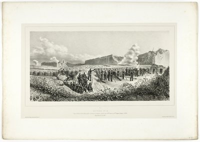 Batterie Nr. 14, aus Souvenirs d’Italie: Expédition de Rome von Denis Auguste Marie Raffet
