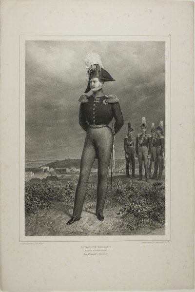 Seine Majestät Nikolaus I., Kaiser von ganz Russland, Camp Vosnessensk, 6. Oktober 1837 von Denis Auguste Marie Raffet