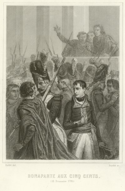 Napoleon Bonaparte umgeben von Mitgliedern des Rates der Fünfhundert von Denis Auguste Marie Raffet