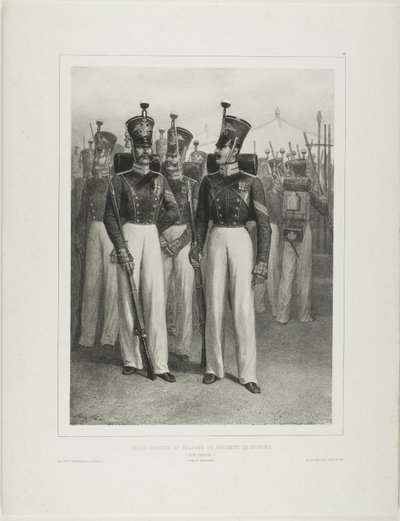 Unteroffizier und Soldaten des Wolhynischen Regiments (Kaiserliche Garde), Lager Vosnessensk von Denis Auguste Marie Raffet