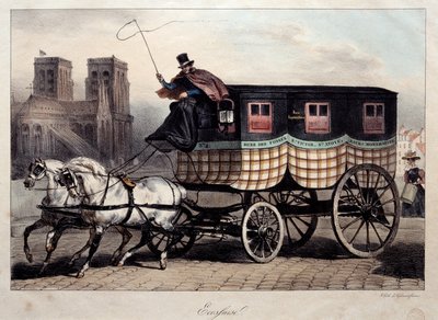 Pariser Transport: Omnibus bekannt als der Schotte. Lithographie von Denis Auguste Raffet (1804-1860) 19. Jahrhundert Paris, Musée Carnavalet von Denis Auguste Marie Raffet