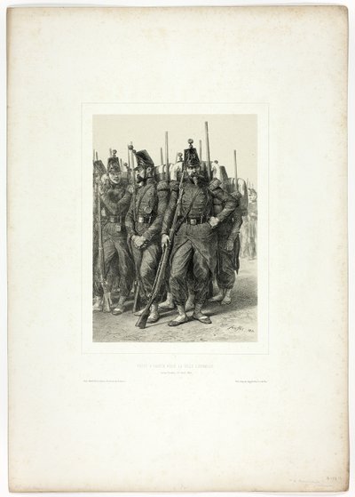 Bereit zur Abreise in die Ewige Stadt, aus Souvenirs d’Italie: Expédition de Rome von Denis Auguste Marie Raffet