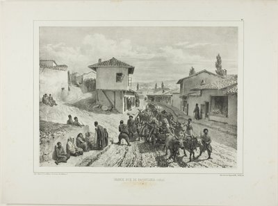 Die Hauptstraße von Baghtcheh-Saraï, Krim, 19. August 1837 von Denis-Auguste-Marie Raffet