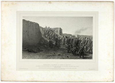 Arbeiter krönen die Bresche des Bastions 7, aus Souvenirs d’Italie: Expédition de Rome von Denis Auguste Marie Raffet