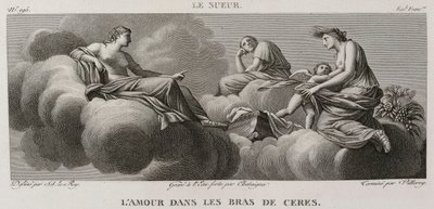 Die Liebe in den Armen von Ceres, nach Eustache Le Sueur von Denis Sebastien Leroy