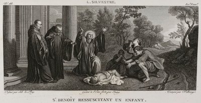 Sankt Benedikt erweckt ein Kind, nach Louis de Silvestre von Denis Sebastien Leroy