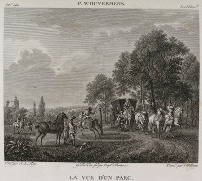 Die Aussicht auf einen Park, nach Wouwerman von Denis Sebastien Leroy
