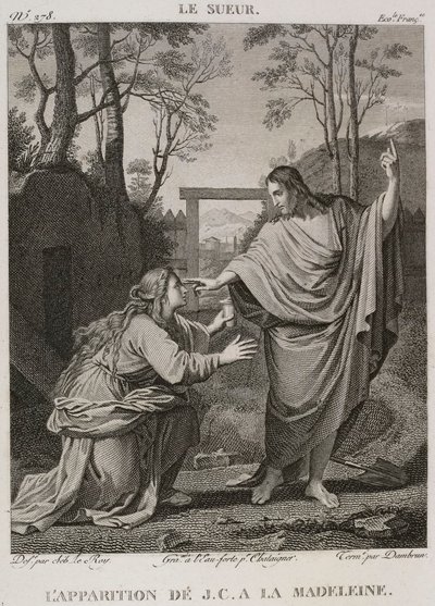 Die Erscheinung von Jesus Christus an Magdalena, nach Eustache Le Sueur von Denis Sebastien Leroy